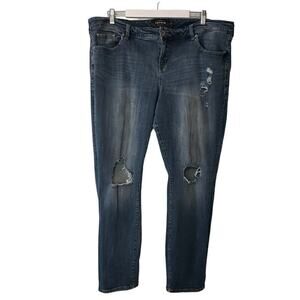 Torrid Plus Size Distressed Boyfriend Medium Wash Denim Jeans (22)